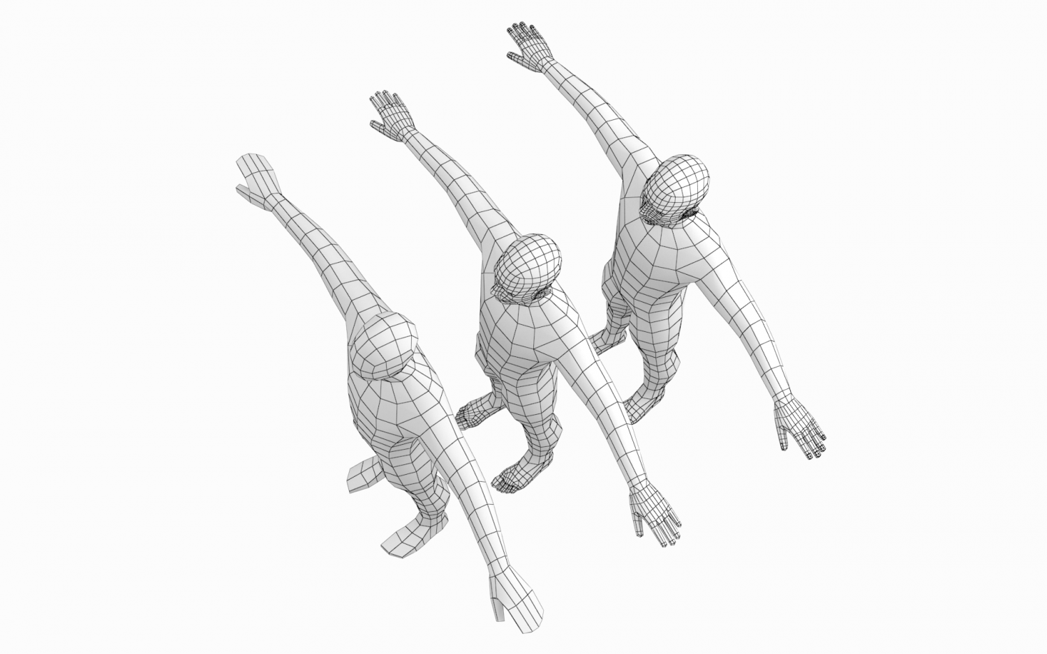 Natural Female and Male in T-Pose Base Mesh 3D Model in Woman 3DExport