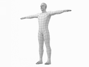 Natural Male Base Mesh in T-Pose 3D Model