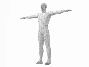 Natural Male Base Mesh in T-Pose 3D Model