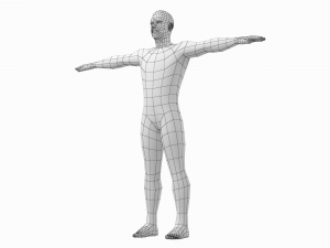 Natural Male Base Mesh in T-Pose 3D Model