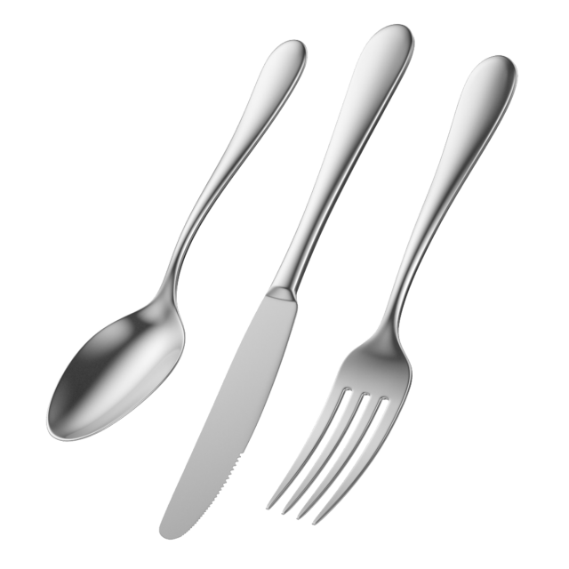 Dessert Knife Fork Spoon Generic Cutlery Modelo 3D .c4d .max .obj .3ds .fbx .stl .blend 