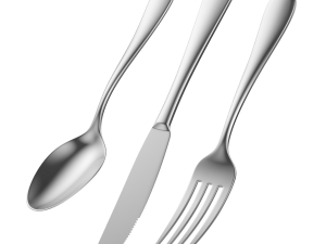 Dessert Knife Fork Spoon Generic Cutlery 3D Model