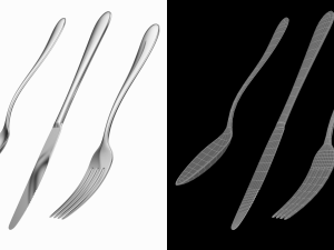 Dessert Knife Fork Spoon Generic Cutlery Modelo 3D