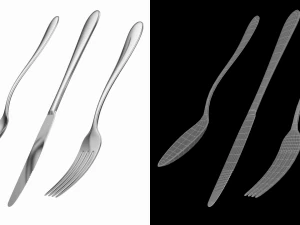 Dessert Knife Fork Spoon Generic Cutlery 3D Model