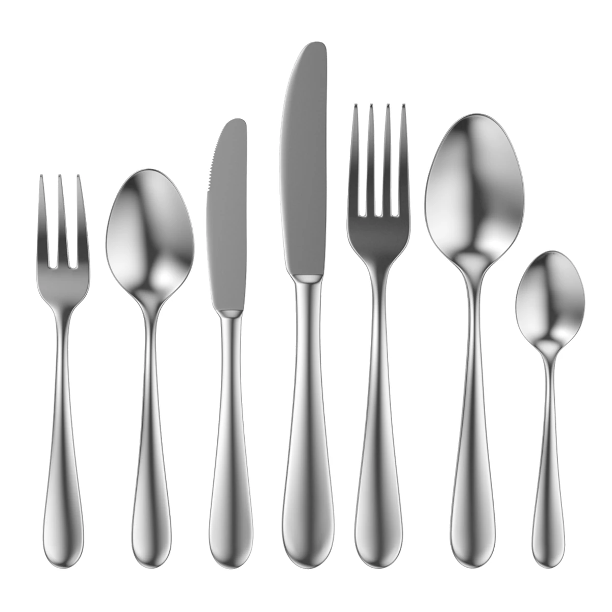 Generic Cutlery Set 7 Pieces COLLECTION 3D Model .c4d .max .obj .3ds .fbx .stl .blend 