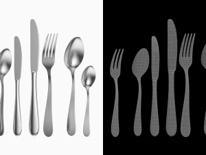 Generic Cutlery Set 7 Pieces COLLECTION 3D Model