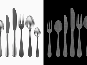 Generic Cutlery Set 7 Pieces COLLECTION 3D Model
