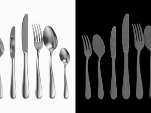Generic Cutlery Set 7 Pieces COLLECTION 3D Model