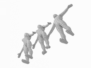 Natural Male and Female Base Mesh in A Pose 3D मॉडल
