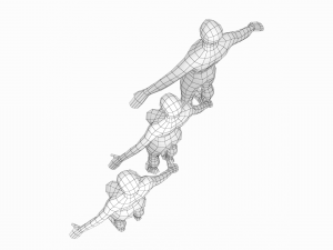 Natural Male and Female Base Mesh in A Pose 3D मॉडल