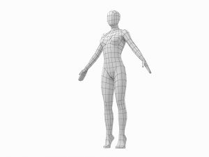 Natural Male and Female Base Mesh in A Pose 3D मॉडल