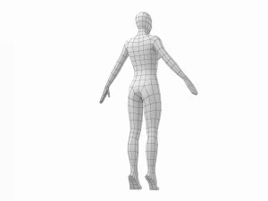 Naturalna siatka podstawowa męska i żeńska w pozie Model 3D