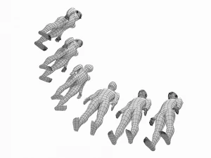 Nat&uuml;rliches Weibchen und M&auml;nnchen in Ruhehaltung, Basis-Mesh-B&uuml;ndel 3D Modell