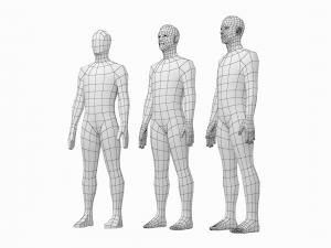 Natural Female and Male in Rest Pose Base Mesh BUNDLE Model 3D