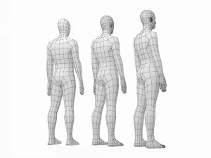 Nat&uuml;rliches Weibchen und M&auml;nnchen in Ruhehaltung, Basis-Mesh-B&uuml;ndel 3D Modell