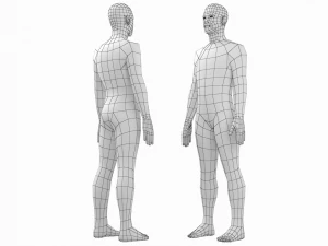 Nat&uuml;rliches Weibchen und M&auml;nnchen in Ruhehaltung, Basis-Mesh-B&uuml;ndel 3D Modell