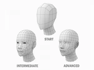 Nat&uuml;rliches Weibchen und M&auml;nnchen in Ruhehaltung, Basis-Mesh-B&uuml;ndel 3D Modell