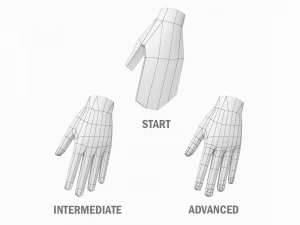 Nat&uuml;rliches Weibchen und M&auml;nnchen in Ruhehaltung, Basis-Mesh-B&uuml;ndel 3D Modell