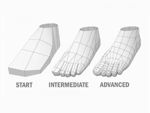 Nat&uuml;rliches Weibchen und M&auml;nnchen in Ruhehaltung, Basis-Mesh-B&uuml;ndel 3D Modell
