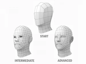 Nat&uuml;rliches Weibchen und M&auml;nnchen in Ruhehaltung, Basis-Mesh-B&uuml;ndel 3D Modell