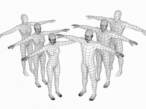 Natural Female and Male in T-Pose Base Mesh BUNDLE Modello 3D