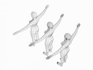 Natural Female and Male in T-Pose Base Mesh BUNDLE Modello 3D
