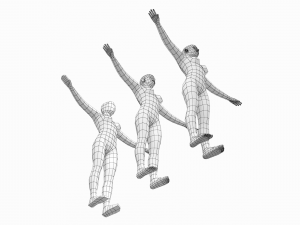 Natural Female and Male in T-Pose Base Mesh BUNDLE Modello 3D