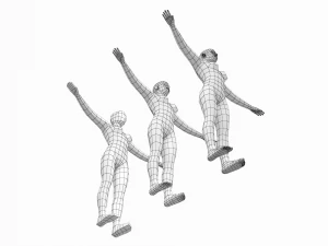 T-Pose Taban Meshinde Doğal Kadın ve Erkek PAKET 3D Model