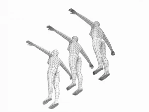 T-Pose Taban Meshinde Doğal Kadın ve Erkek PAKET 3D Model