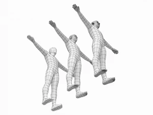 T-Pose Taban Meshinde Doğal Kadın ve Erkek PAKET 3D Model