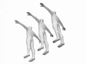 T-Pose Taban Meshinde Doğal Kadın ve Erkek PAKET 3D Model