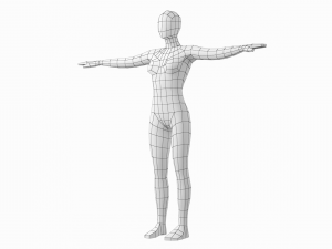 Natural Female and Male in T-Pose Base Mesh BUNDLE Modello 3D