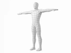 T-Pose Taban Meshinde Doğal Kadın ve Erkek PAKET 3D Model