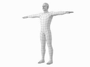 Natural Female and Male in T-Pose Base Mesh BUNDLE Modello 3D