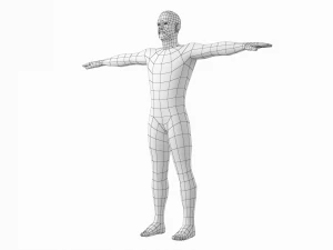 T-Pose Taban Meshinde Doğal Kadın ve Erkek PAKET 3D Model