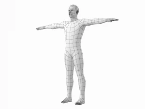 T-Pose Taban Meshinde Doğal Kadın ve Erkek PAKET 3D Model