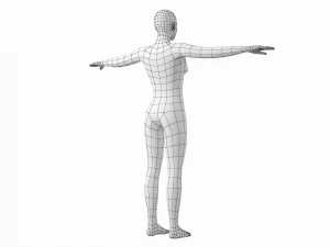 T-Pose Taban Meshinde Doğal Kadın ve Erkek PAKET 3D Model