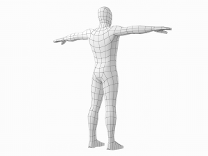 Natural Female and Male in T-Pose Base Mesh BUNDLE Modello 3D