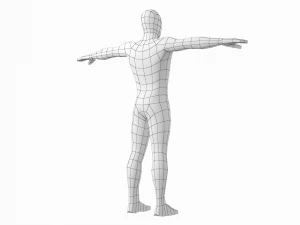 T-Pose Taban Meshinde Doğal Kadın ve Erkek PAKET 3D Model