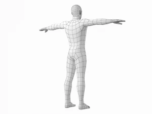 T-Pose Taban Meshinde Doğal Kadın ve Erkek PAKET 3D Model