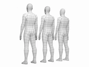 Maschio naturale in maglia di base in posa di riposo Modello 3D