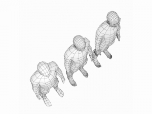 Natural Male in Rest Pose Base Mesh Modello 3D