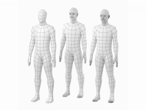 Natural Male in Rest Pose Base Mesh Modello 3D