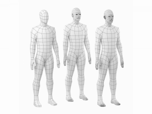 Natural Male in Rest Pose Base Mesh Modello 3D