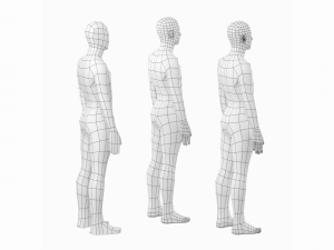Natural Male in Rest Pose Base Mesh Modello 3D