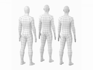 Natural Male in Rest Pose Base Mesh Modello 3D