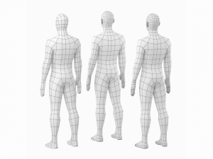 Natural Male in Rest Pose Base Mesh Modello 3D