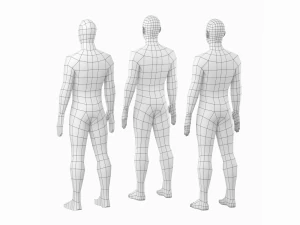 Maschio naturale in maglia di base in posa di riposo Modello 3D