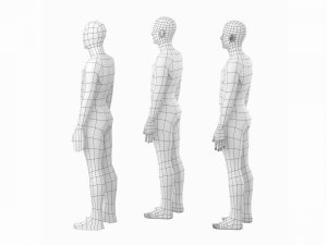 Natural Male in Rest Pose Base Mesh Modello 3D