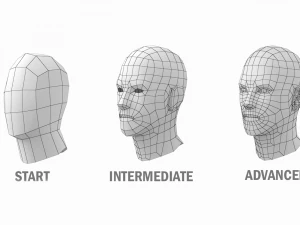 Maschio naturale in maglia di base in posa di riposo Modello 3D